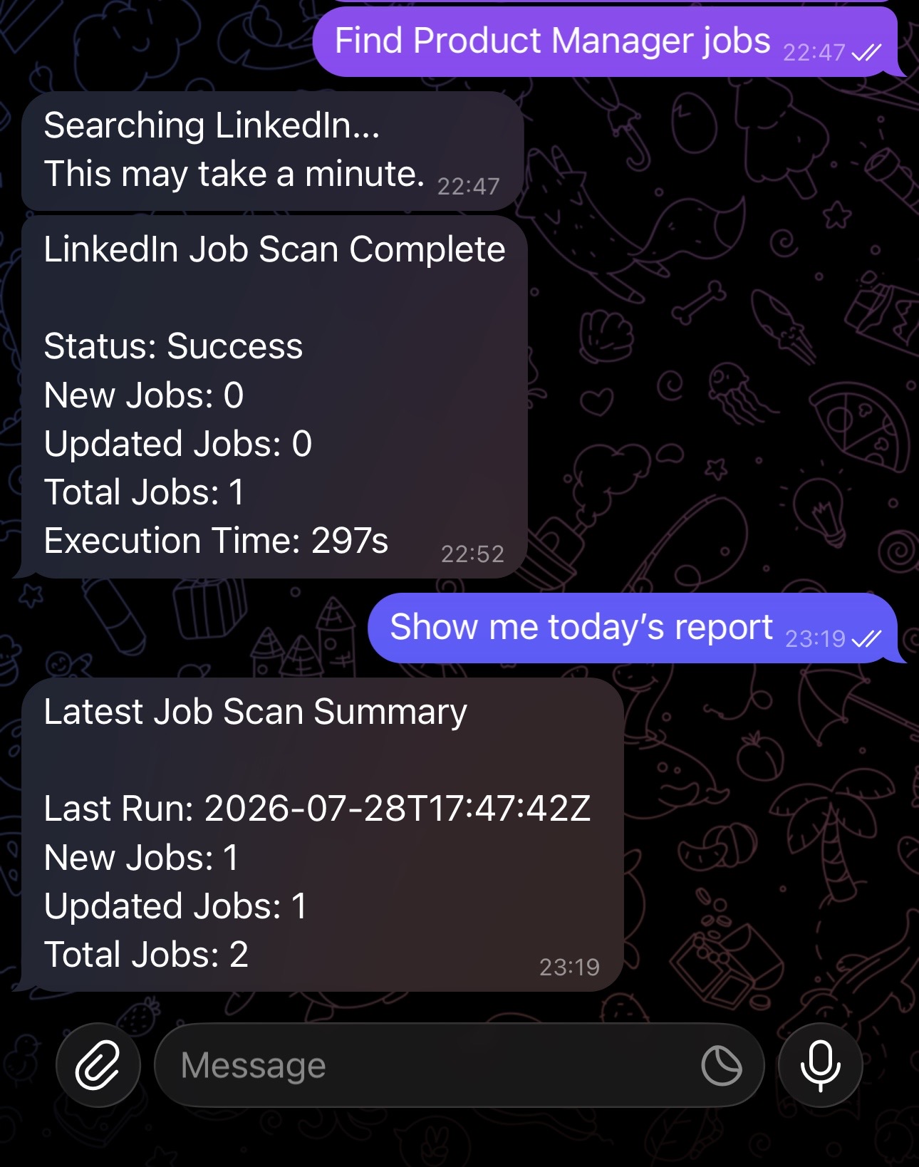 Telegram Interface